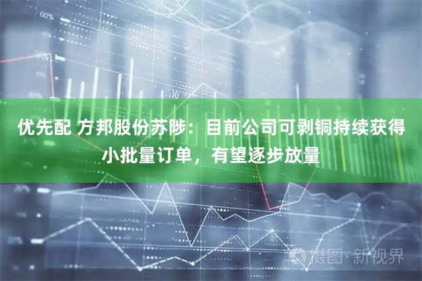 优先配 方邦股份苏陟：目前公司可剥铜持续获得小批量订单，有望逐步放量