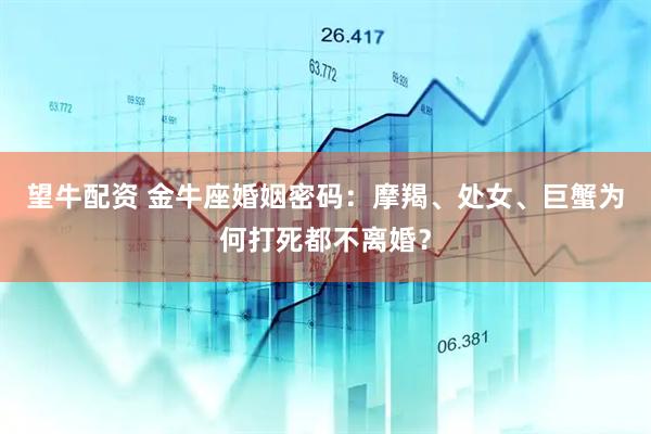 望牛配资 金牛座婚姻密码：摩羯、处女、巨蟹为何打死都不离婚？